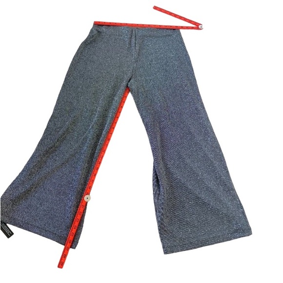 BNWT Roman Women's Silver Shimmer Stretch Pull-on Wide Leg Trousers Size 14 - Picture 2 of 14